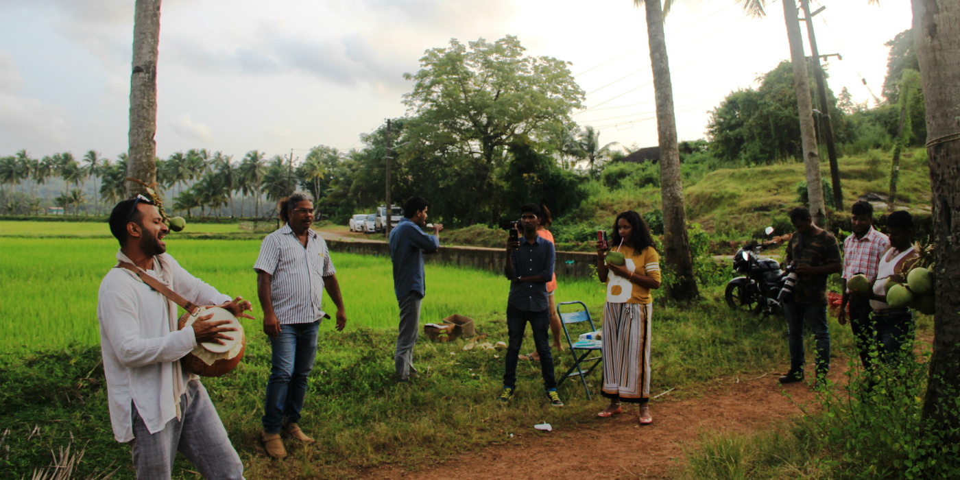 A folk performance during a tour by The Local Beat